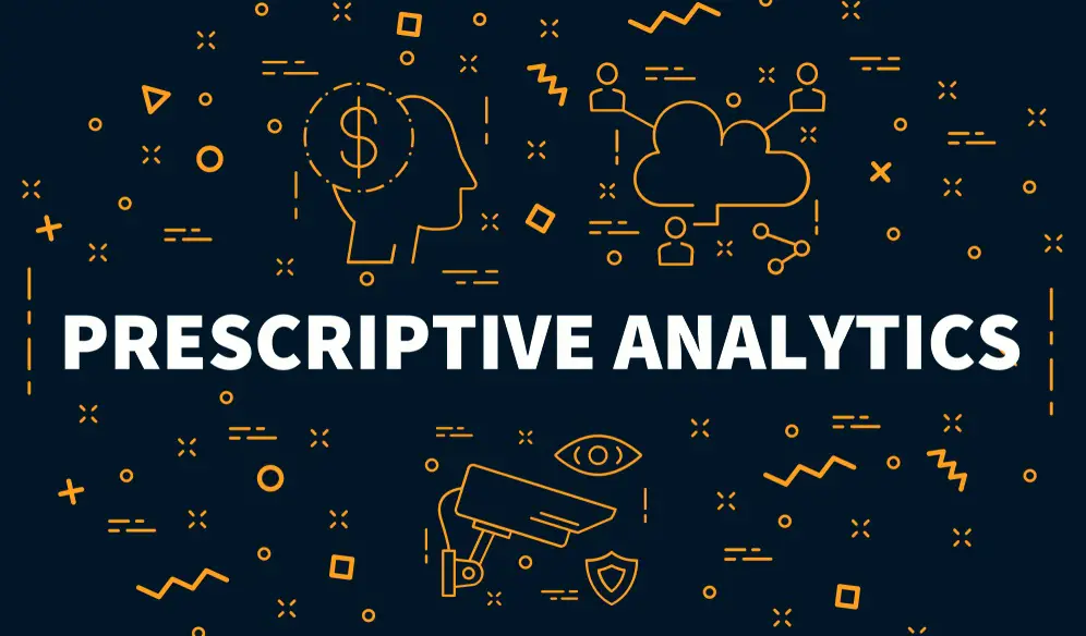 business illustration with the words prescriptive analytics