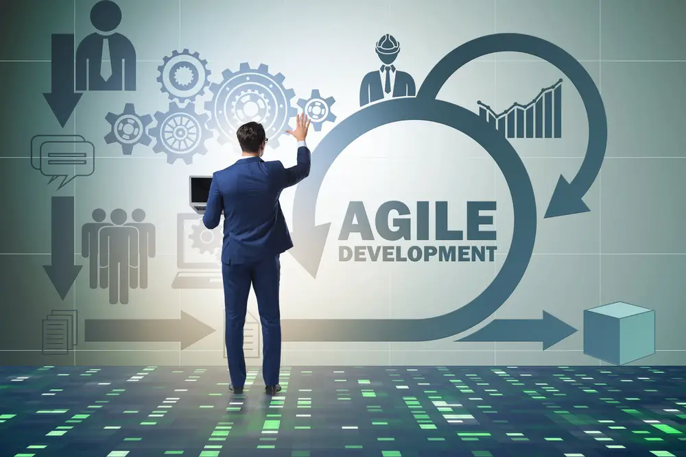 man describing agile model